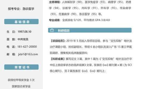 临床医学(1)_26考研复试_考研复试资料合集26_考研复试简历124款_按专业分类