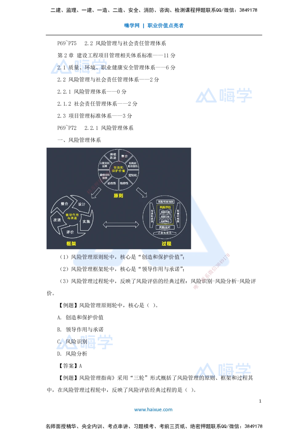 06.2025杨彬-考前拔分速成-第2章（2）2.2风险管理与社会责任管理体系_2026年一级建造师_2026年一建管理_2025年一建管理SVIP_04-冲刺串讲✿考点强化✿小灶集训_讲义