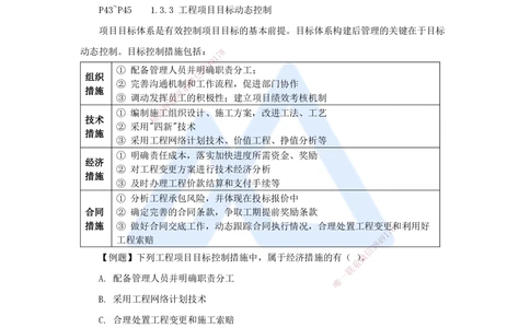 04.2025杨彬-考前拔分速成-第1章（3）1.3工程项目管理规划与动态控制_2026年一级建造师_2026年一建管理_2025年一建管理SVIP_04-冲刺串讲✿考点强化✿小灶集训_讲义