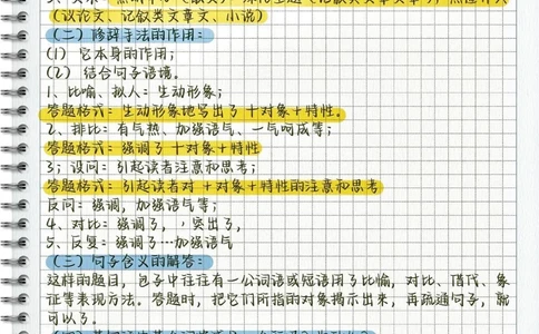 高中语文阅读理解答题模板！课本上没有但考试用得到，知识只要记下来就是你的了#语文#每天学习一点点#图文伙伴计划_中小学精品资料(高清可打印)_初中大全集高清资料整理版