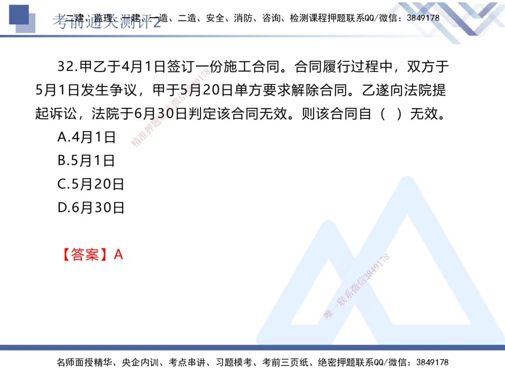 02.2025张峰-考前通关测评-法规2_2026年一建法规_2025年一建法规SVIP_04-冲刺串讲✿考点强化✿小灶集训_36-法规《考前通关测评》张峰HX_讲义