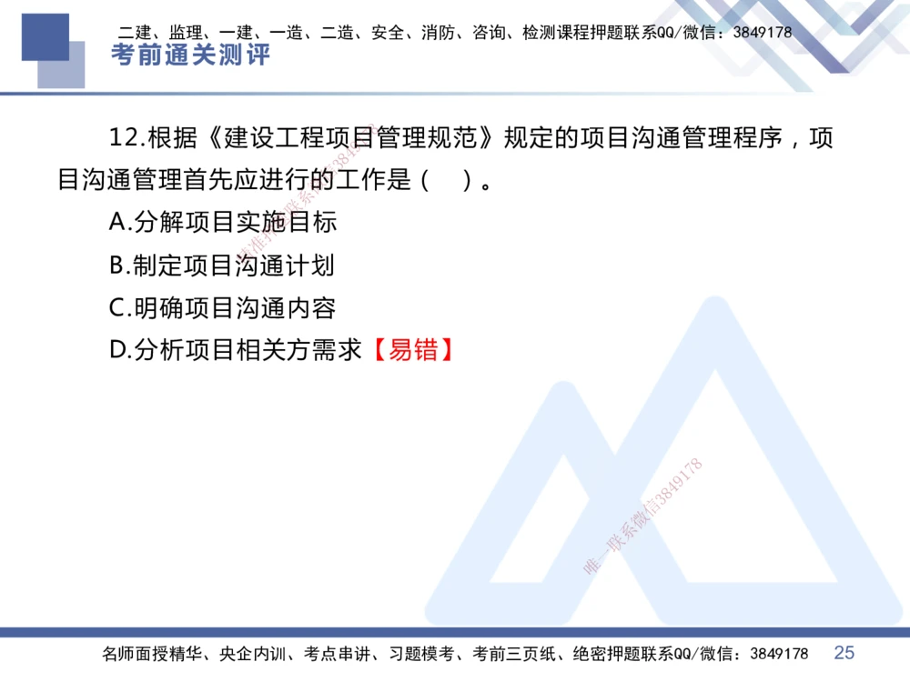 01.2025王晓丹-考前通关测评-管理1_2026年一级建造师_2026年一建管理_2025年一建管理SVIP_04-冲刺串讲✿考点强化✿小灶集训_40-管理《考前通关测评》王晓丹HX_讲义