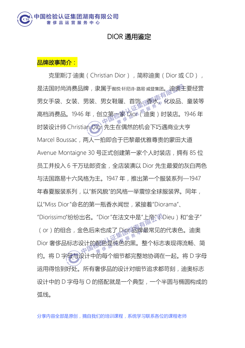 中检湖南学习资料（DIOR鉴定点）_X017-奢侈品鉴定教程最新合集_6、奢侈箱包鉴定学习手册6套