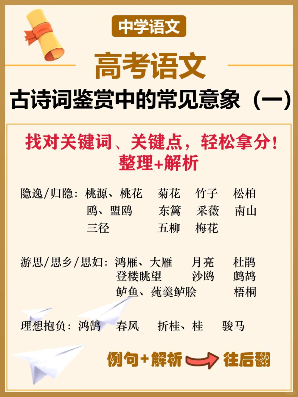 绝不允许还有人说古诗词鉴赏不会做_中小学精品资料(高清可打印)_高中大全集高清资料整理版