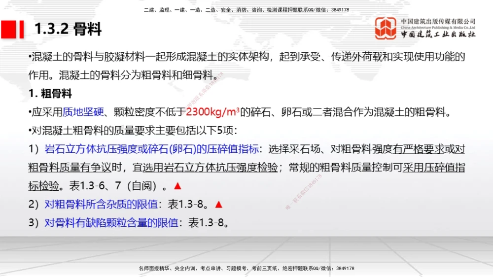 03节1.3港口与航道工程常用混凝土原材料（12.25）_2026年一级建造师_2026年一建港航_2026年一建港航SVIP_02-基础精讲✿高端面授✿深度强化_讲义