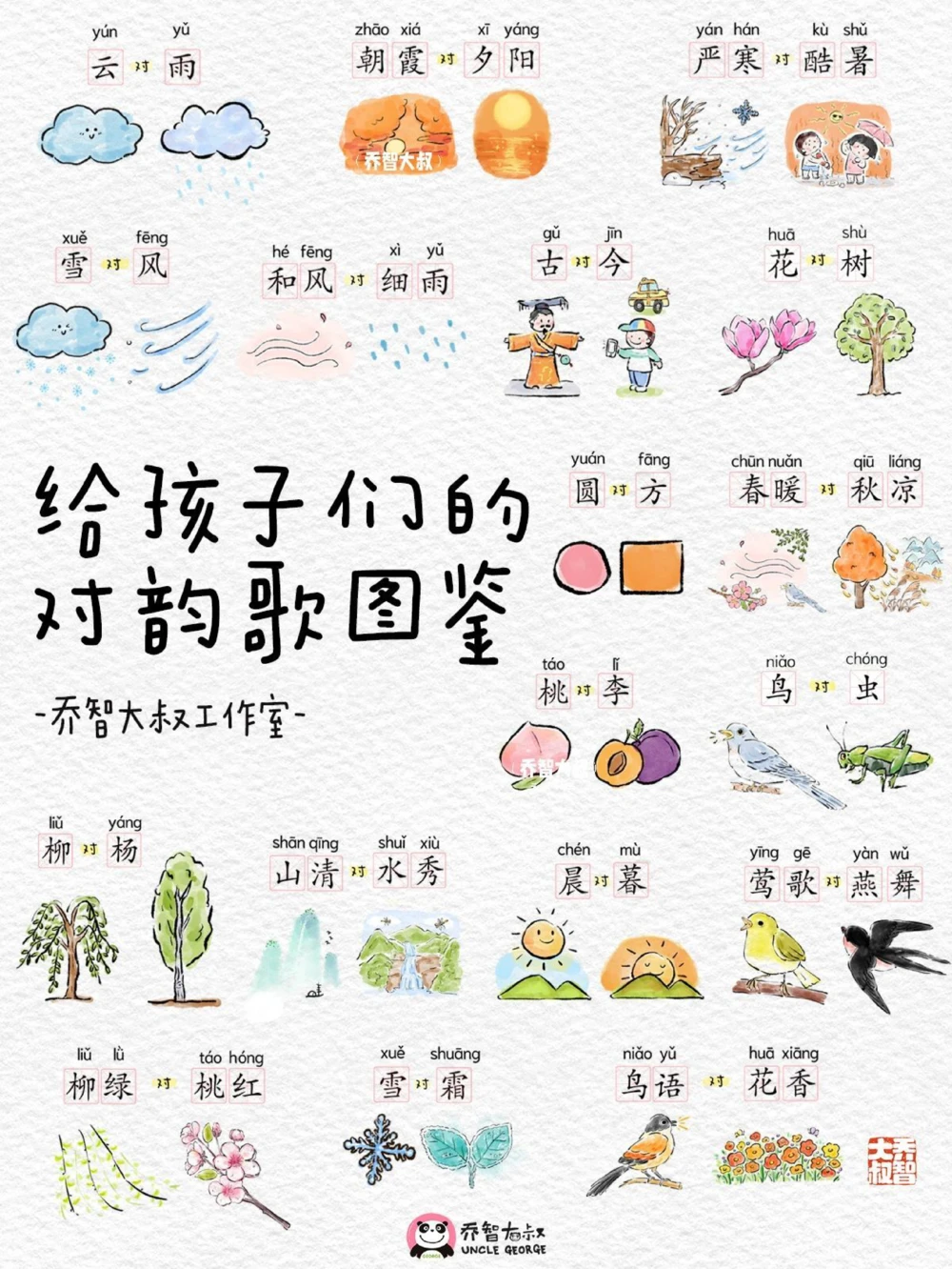 给孩子们的一年级语文《对韵歌》图鉴_中小学精品资料(高清可打印)_常识知识大全集140份高清资料整理版