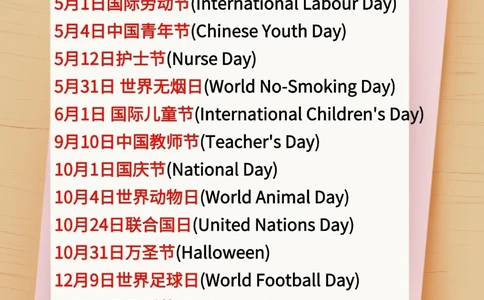 涨知识：节假日英文表达大全，请收藏！_中小学精品资料(高清可打印)_常识知识大全集140份高清资料整理版