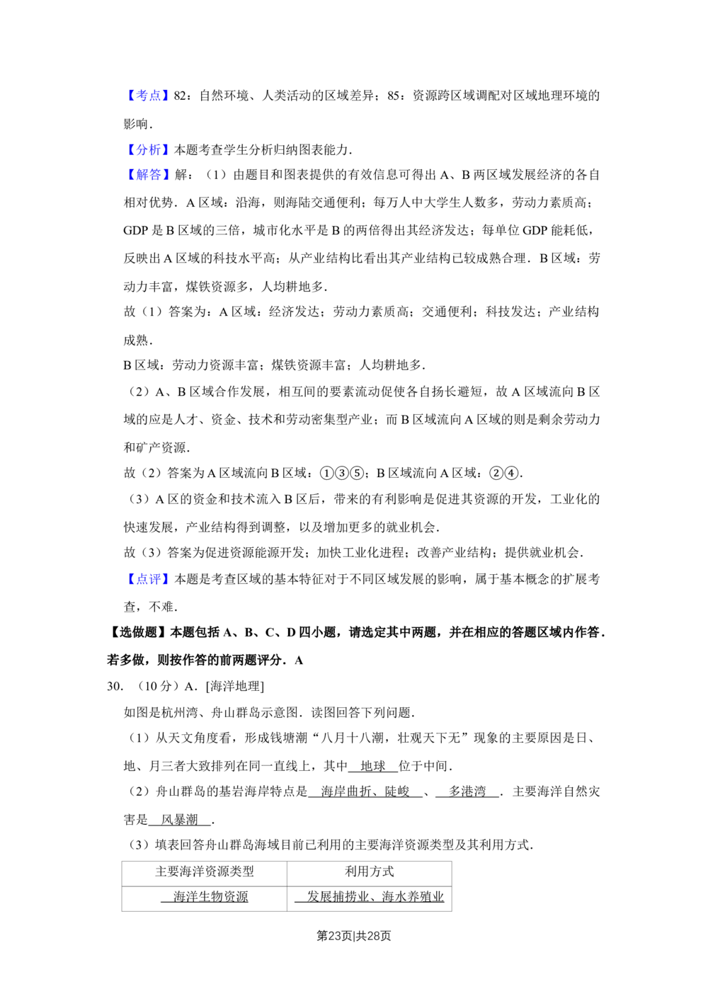 2009年高考地理试卷（江苏）（解析卷）_地理历年高考真题_新&middot;Word版2008-2025&middot;高考地理真题_地理（按省份分类）2008-2025_2008-2025&middot;（江苏）地理高考真题