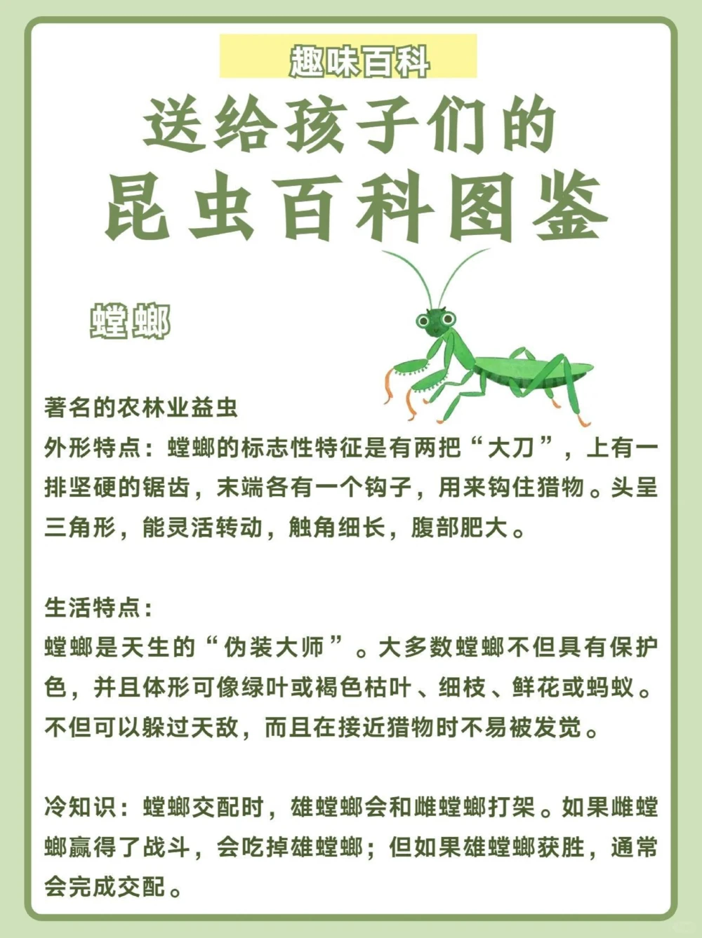 讲给孩子听️昆虫百科图鉴_中小学精品资料(高清可打印)_百科知识大全集312份高清资料整理版