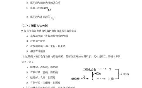2009年高考生物试卷（上海）（空白卷）_生物历年高考真题_新&middot;Word版2008-2025&middot;高考生物真题_生物（按省份分类）2008-2025_2008-2022&middot;（上海）生物高考真题
