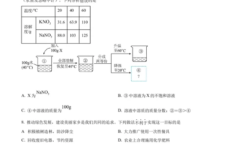 2024年河北省中考化学真题（原卷版）_河北省历年中考真题_5.河北化学（08-25）