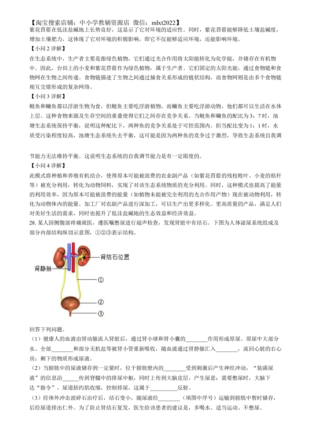 2024年河北省八年级中考生物真题（解析版）_河北省历年中考真题_6.河北生物（22-25）缺23