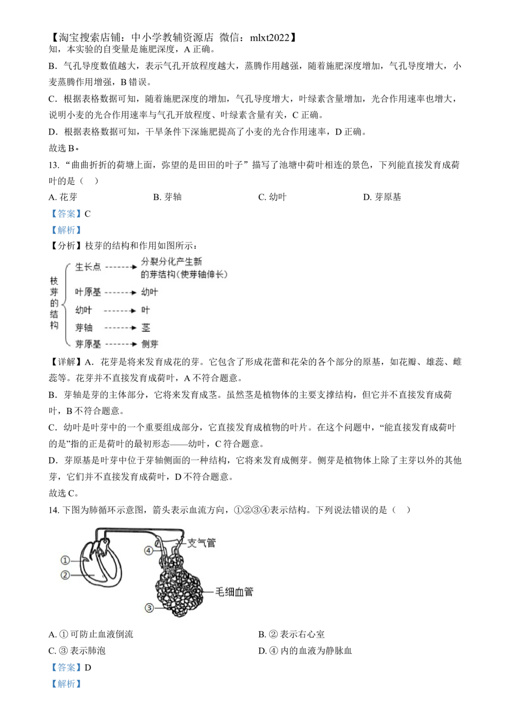 2024年河北省八年级中考生物真题（解析版）_河北省历年中考真题_6.河北生物（22-25）缺23