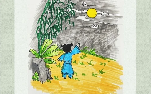 看画猜诗小朋友：看，白玉盘！_中小学精品资料(高清可打印)_古诗词大全集281份高清资料整理版