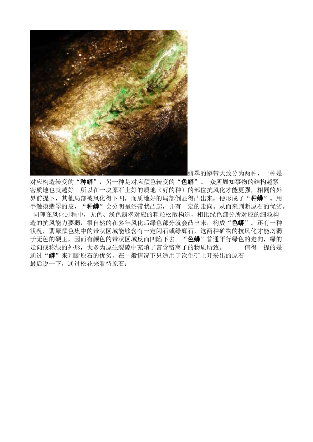 如何通过皮壳，雾，癣，蟒，松花来看待一块翡翠原石_X018-玉石珠宝鉴定教程最新合集_8、玉石翡翠鉴定与投资电子资料_赌石专题