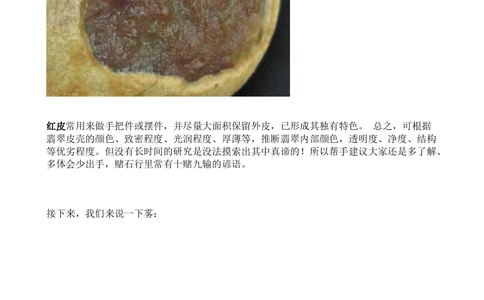 如何通过皮壳，雾，癣，蟒，松花来看待一块翡翠原石_X018-玉石珠宝鉴定教程最新合集_8、玉石翡翠鉴定与投资电子资料_赌石专题