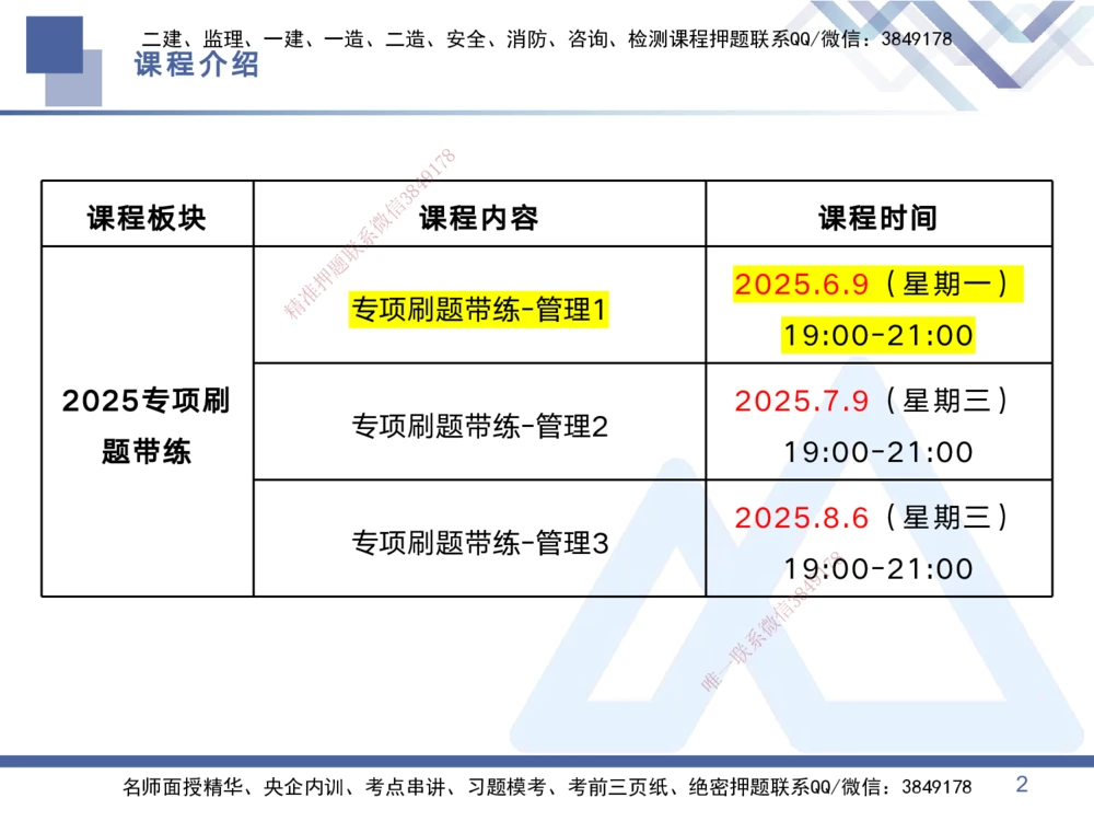 01.2025黄雨诗-专项刷题带练-管理1_2026年一级建造师_2026年一建管理_2025年一建管理SVIP_03-习题精析✿实战特训✿模考通关_44-管理《专项刷题带练》黄雨诗HX_讲义