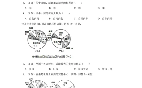 2015年河北省唐山市中考地理试题（原卷版）_河北省历年中考真题_8.河北地理（15-25）