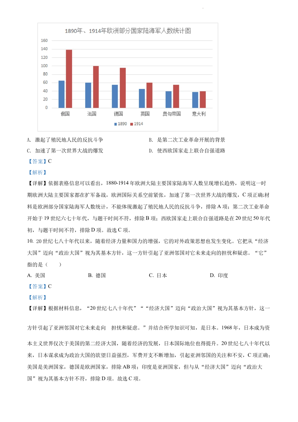 2022年河北省中考历史真题（解析版）_河北省历年中考真题_7.河北历史（08-25）