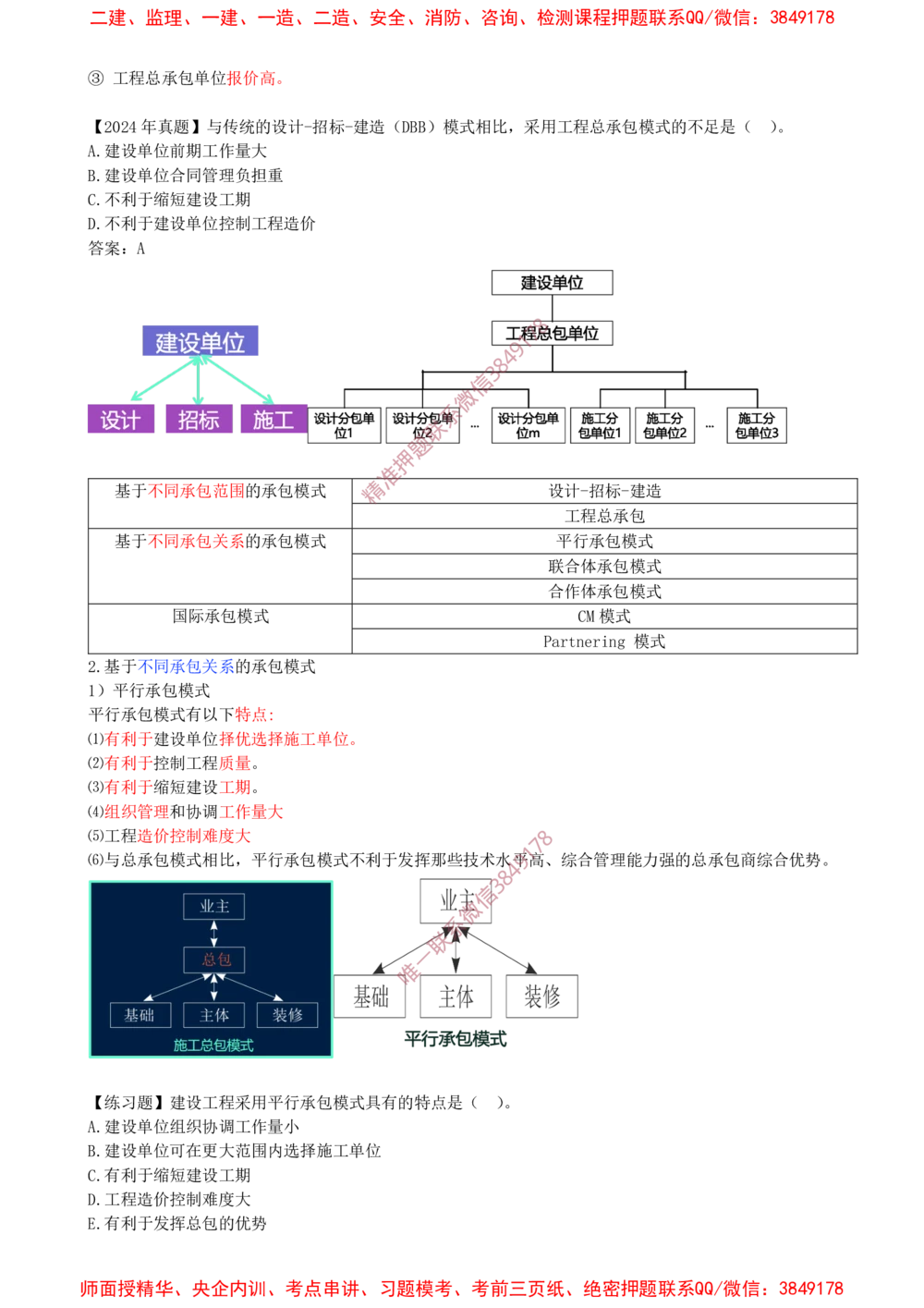 03-第1章-1.1.3-工程承包模式（一）_2026年一级建造师_2026年一建管理_2025年一建管理SVIP_02-基础精讲✿高端面授✿深度强化_17-管理《教材精讲班》金月SMR推荐