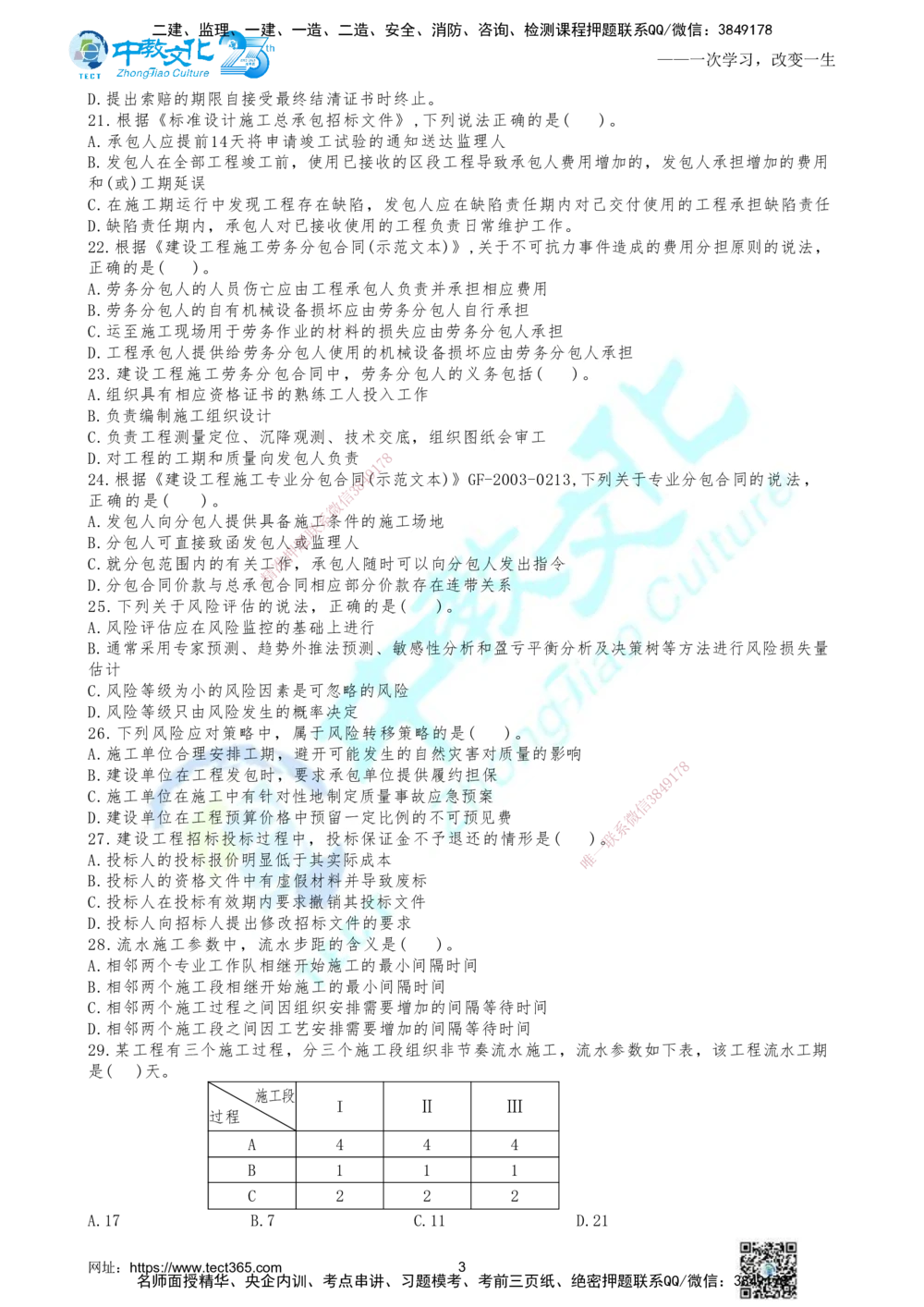 06.2025年一建《管理》集训D卷题目_2026年一级建造师_2026年一建管理_2025年一建管理SVIP_04-冲刺串讲✿考点强化✿小灶集训_47-管理《名师集训班》闫教授ZJ_课程讲义