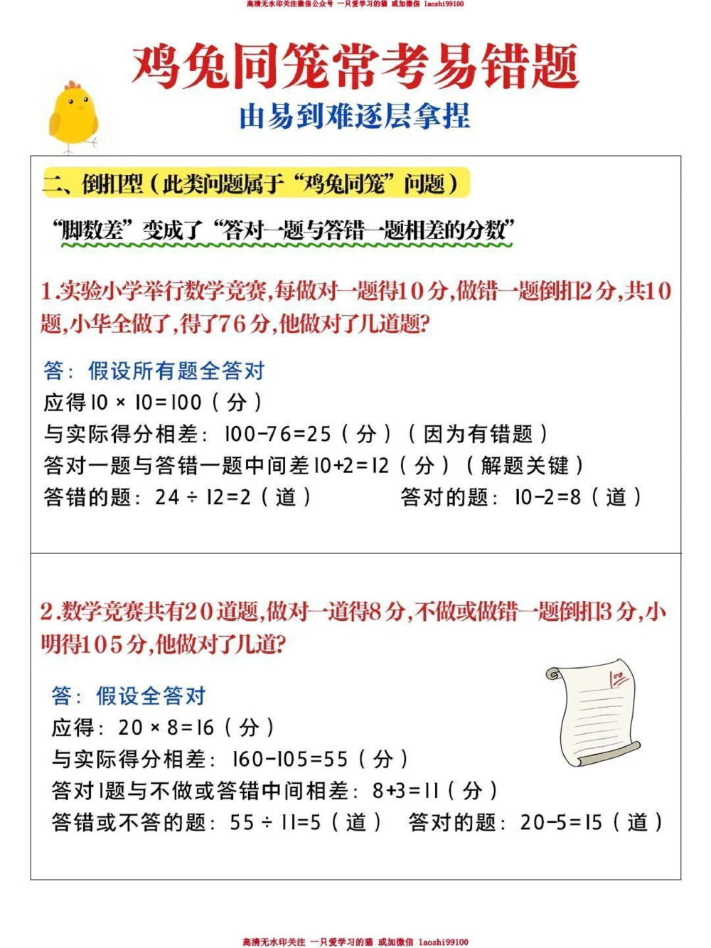 鸡兔同笼常考易错题-由易到难逐层拿捏_2025抖音最火小学全科全年级资料大全集超完整版_小学数学VIP资源禁止外传