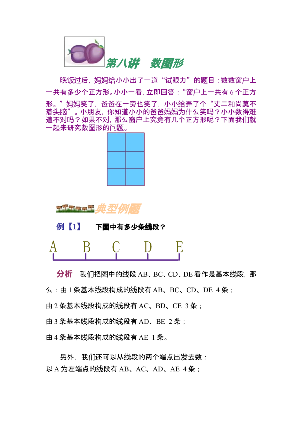 第八讲数图形_小学奥数举一反三1-6年级相关课程_奥数分专题题型与解题思路_小学奥数知识讲解