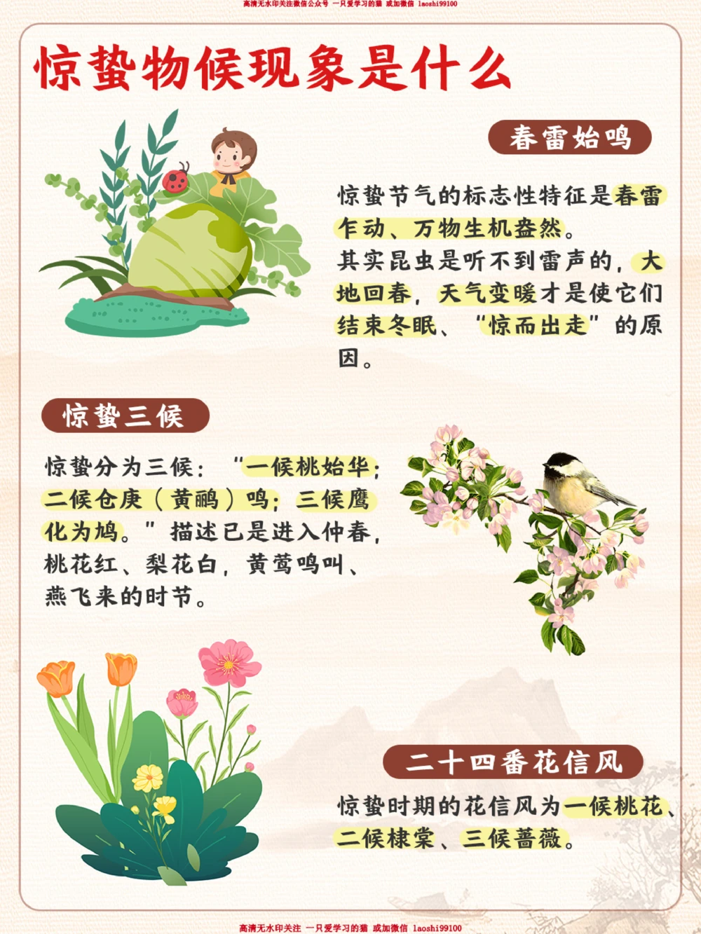 节气科普-惊蛰时节，春雷惊百虫！_2025抖音最火小学全科全年级资料大全集超完整版_小学常识VIP资源禁止外传