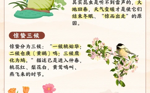 节气科普-惊蛰时节，春雷惊百虫！_2025抖音最火小学全科全年级资料大全集超完整版_小学常识VIP资源禁止外传