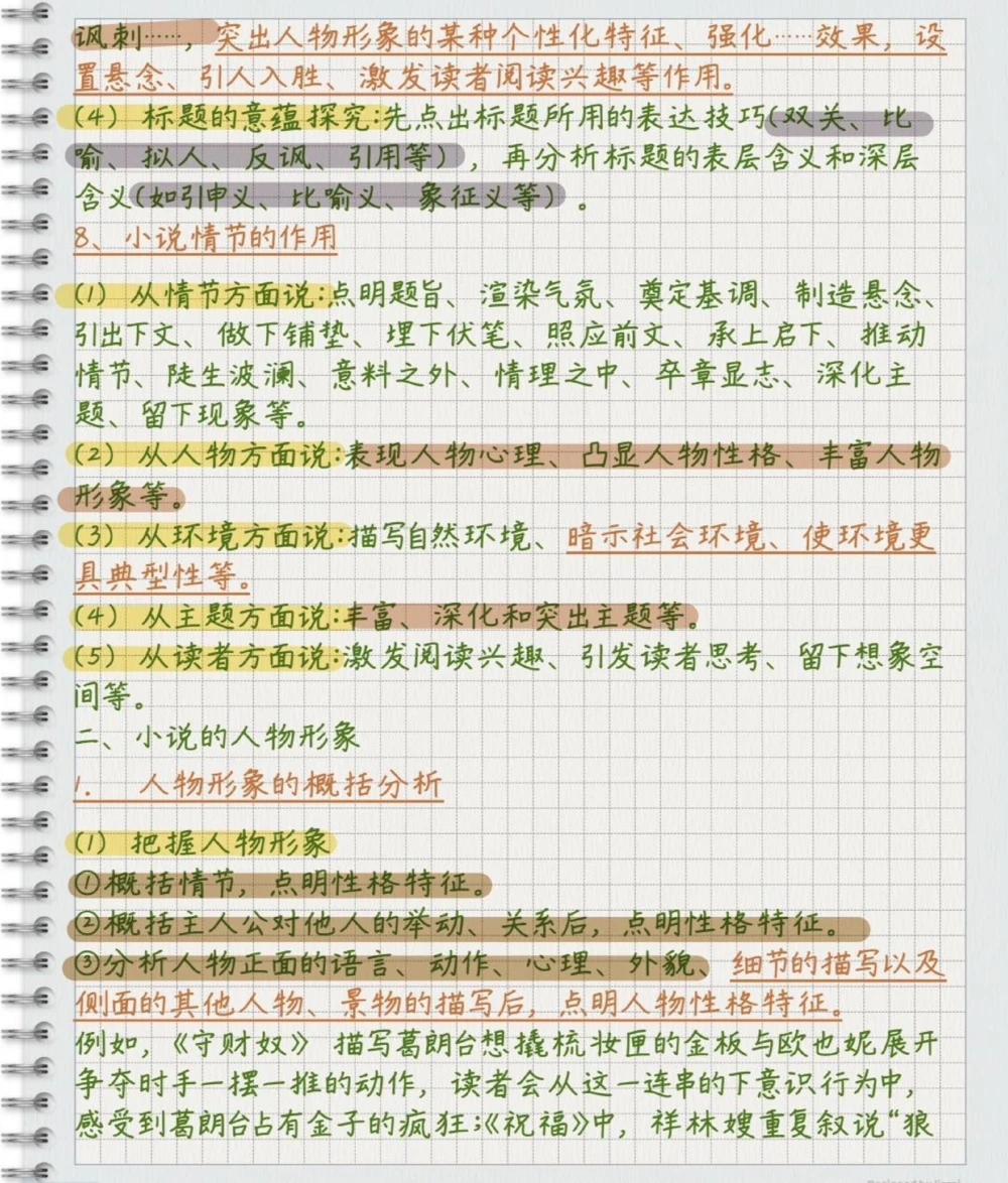 高中语文小说阅读理解万能答题公式，刷到了就代表你的语文成绩要好起来了，努力背熟#语文#每天学习一点点#阅读理解_中小学精品资料(高清可打印)_初中大全集高清资料整理版