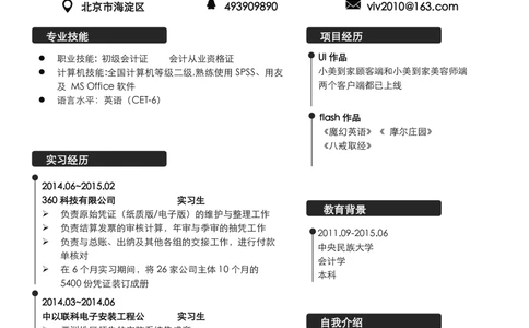 106_26考研复试_考研复试资料合集26_考研复试简历124款_106单页简历模板