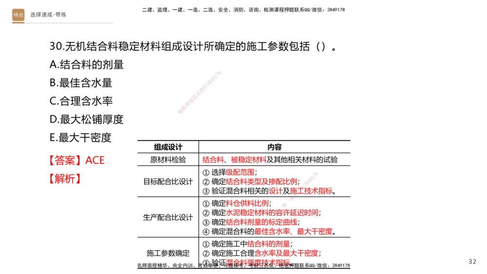 01.2025寇伟-选择速成-公路实务1（带练）_2026年一级建造师_2026年一建公路_2026年一建公路SVIP_2026一建公路SVIP_03-习题精析✿实战特训✿模考通关_讲义