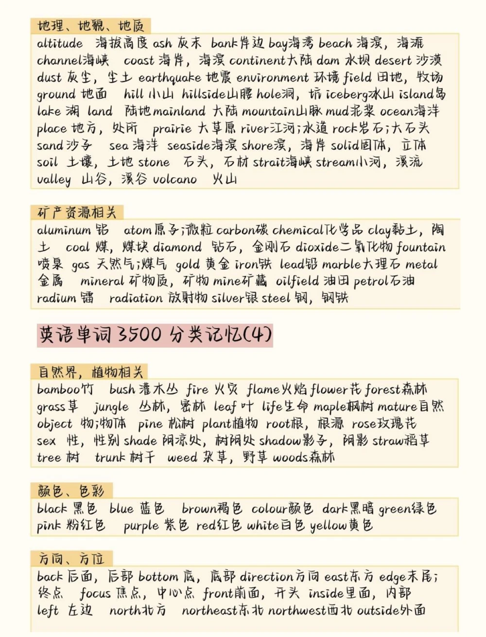 高中英语3500词汇分类记忆，背完你的英语就真的厉害了#英语#英语没那么难#英语单词#图文伙伴计划#抖音图文来了_中小学精品资料(高清可打印)_初中大全集高清资料整理版