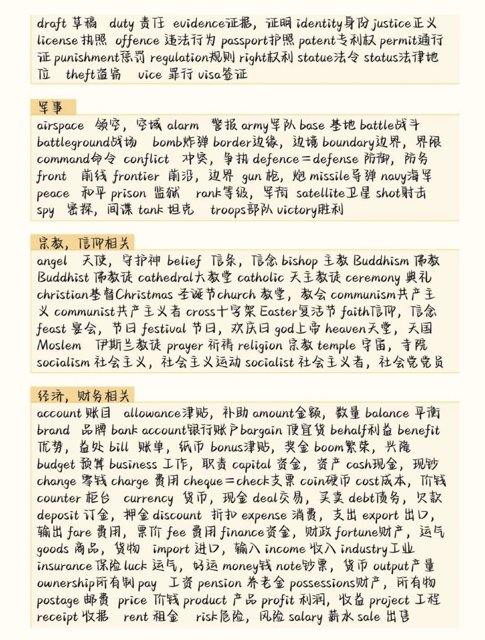 高中英语3500词汇分类记忆，背完你的英语就真的厉害了#英语#英语没那么难#英语单词#图文伙伴计划#抖音图文来了_中小学精品资料(高清可打印)_初中大全集高清资料整理版