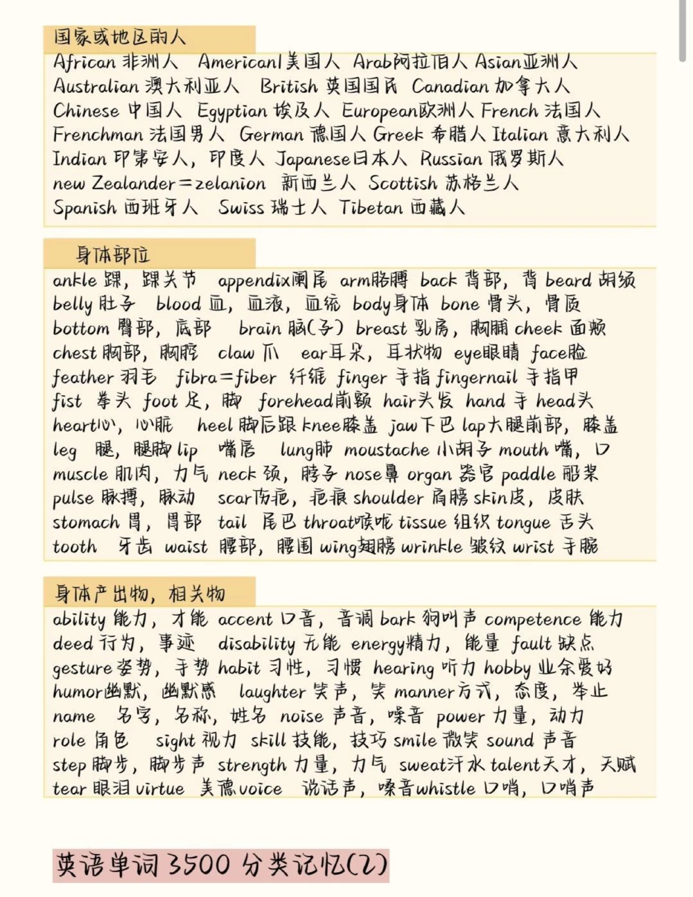 高中英语3500词汇分类记忆，背完你的英语就真的厉害了#英语#英语没那么难#英语单词#图文伙伴计划#抖音图文来了_中小学精品资料(高清可打印)_初中大全集高清资料整理版