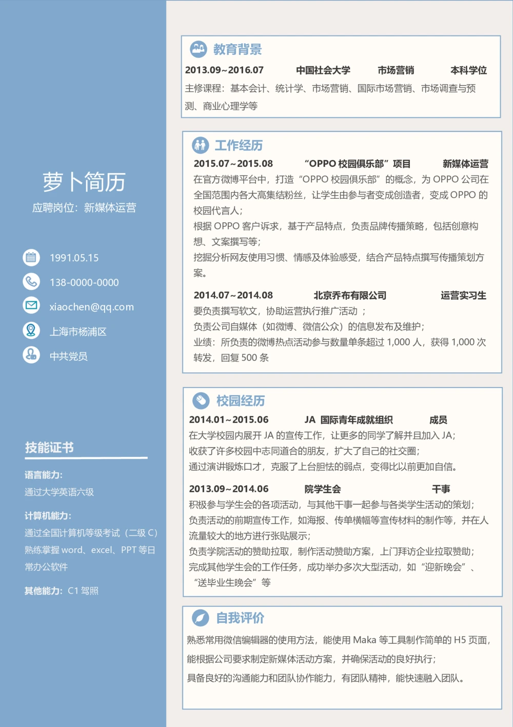6_26考研复试_考研复试资料合集26_考研复试简历124款_106单页简历模板
