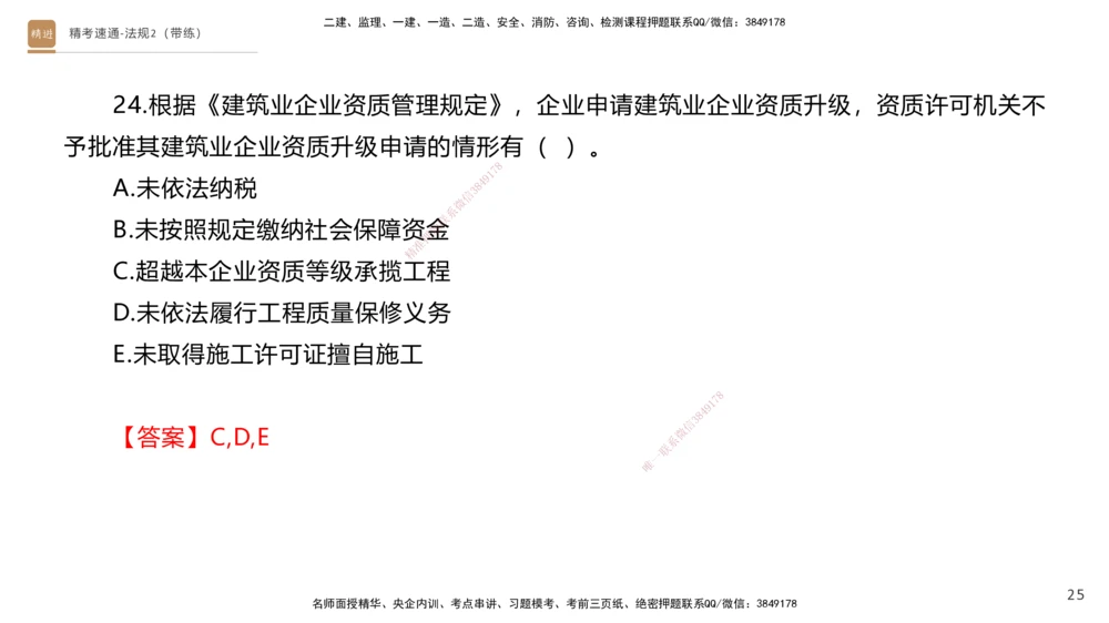 03.2025张峰-精考速通-法规2（带练）_2026年一建法规_2025年一建法规SVIP_03-习题精析✿实战特训✿模考通关_05-法规《精考速通带练》张峰HX_讲义