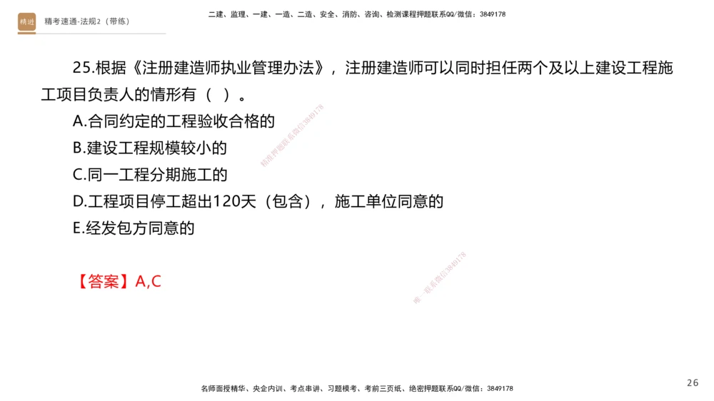 03.2025张峰-精考速通-法规2（带练）_2026年一建法规_2025年一建法规SVIP_03-习题精析✿实战特训✿模考通关_05-法规《精考速通带练》张峰HX_讲义