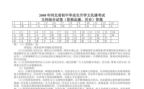 2008年河北省中考文综(政治)试卷(word版-含答案)_河北省历年中考真题_9.河北德法（08-25）