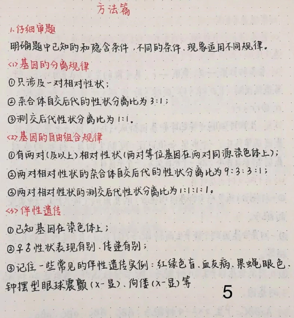 高中生物遗传知识总结，这部分知识比较重要，要牢记#高中生物#生物#每天学习一点点_中小学精品资料(高清可打印)_初中大全集高清资料整理版
