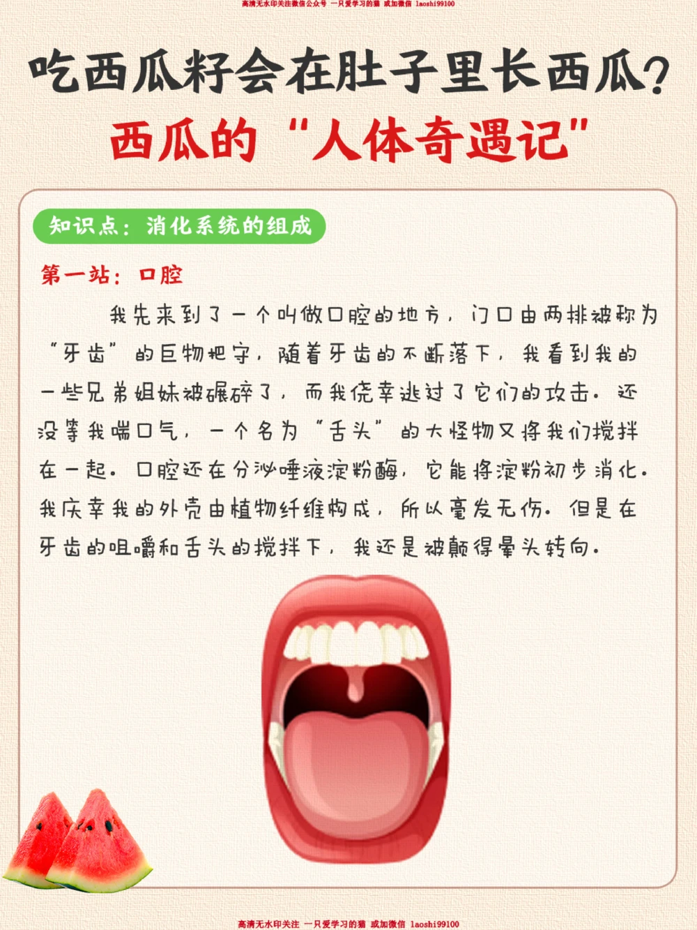 趣味生物-吃了西瓜籽肚子里会长西瓜吗？_2025抖音最火小学全科全年级资料大全集超完整版_小学常识VIP资源禁止外传