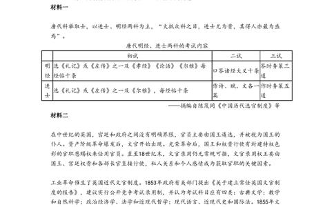 2008年高考历史试卷（全国卷Ⅰ）（空白卷）_历史历年高考真题_新&middot;PDF版2008-2025&middot;高考历史真题_历史（按省份分类）2008-2025_2008-2025&middot;（湖南）历史高考真题