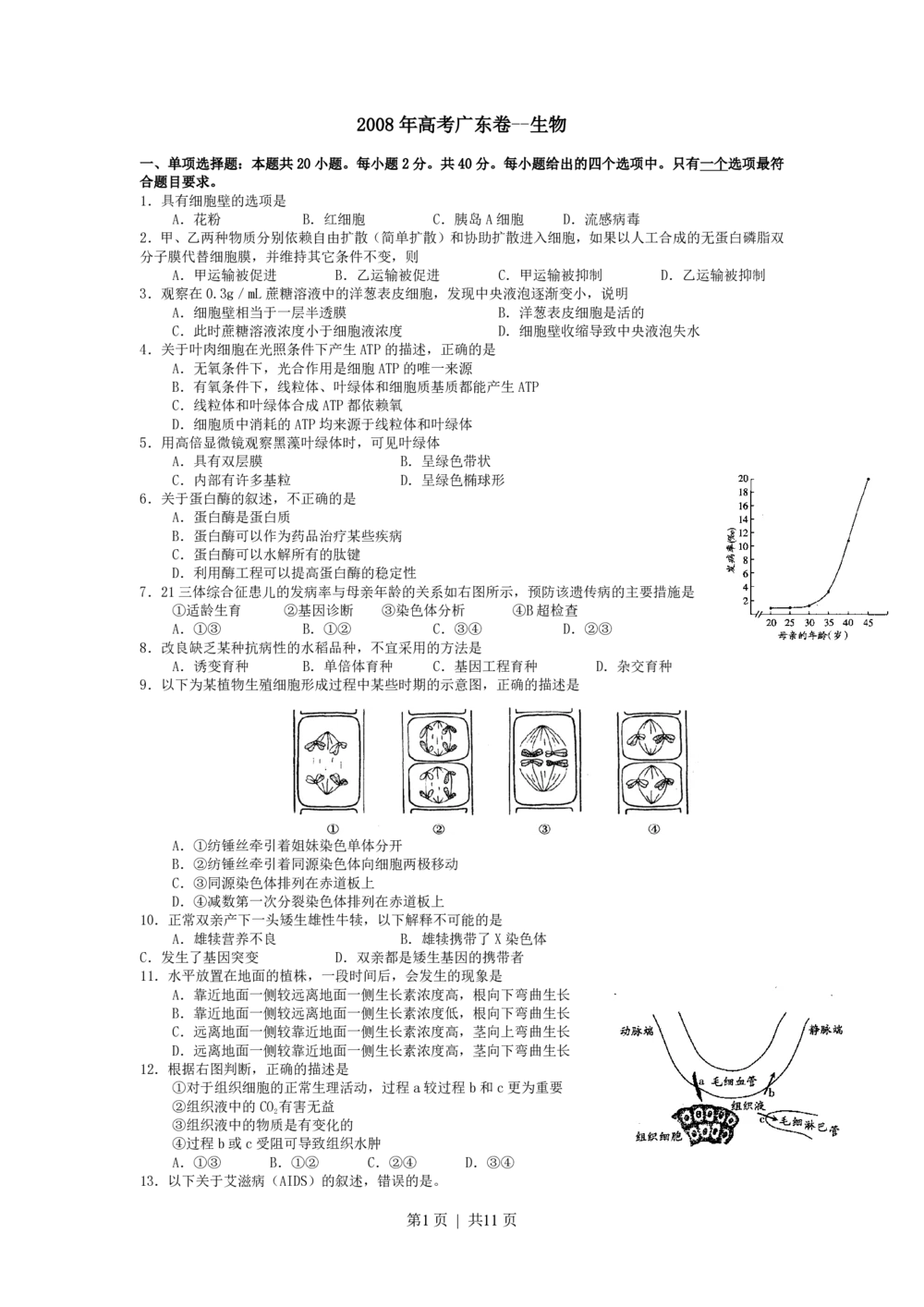 2008年高考生物试卷（广东）（解析卷）_生物历年高考真题_新&middot;PDF版2008-2025&middot;高考生物真题_生物（按省份分类）2008-2025_2008-2025&middot;（广东）生物高考真题