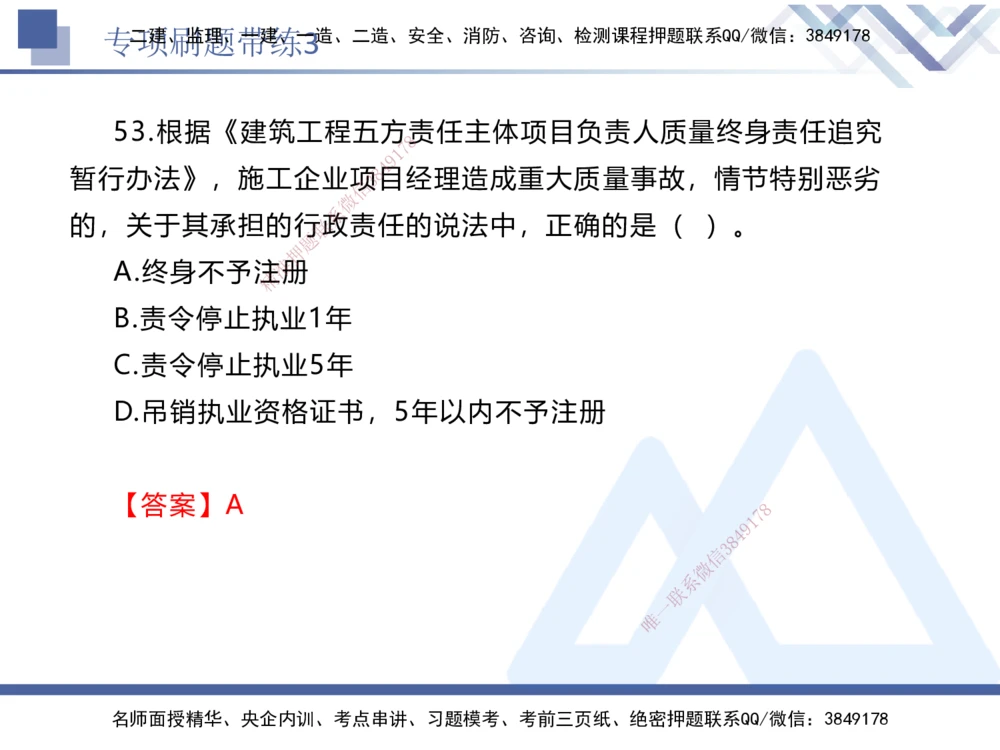 03.2025张峰-专项刷题带练-法规3_2026年一建法规_2025年一建法规SVIP_03-习题精析✿实战特训✿模考通关_36-法规《专项刷题带练》张峰HX_讲义