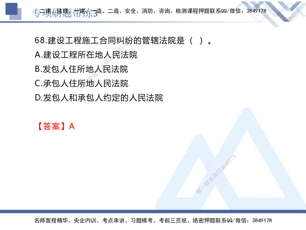 03.2025张峰-专项刷题带练-法规3_2026年一建法规_2025年一建法规SVIP_03-习题精析✿实战特训✿模考通关_36-法规《专项刷题带练》张峰HX_讲义