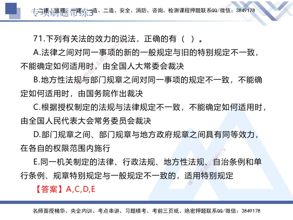 03.2025张峰-专项刷题带练-法规3_2026年一建法规_2025年一建法规SVIP_03-习题精析✿实战特训✿模考通关_36-法规《专项刷题带练》张峰HX_讲义
