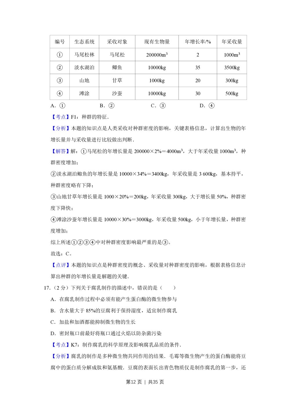2008年高考生物试卷（江苏）（解析卷）_生物历年高考真题_新&middot;PDF版2008-2025&middot;高考生物真题_生物（按试卷类型分类）2008-2025_自主命题卷&middot;生物（2008-2025）_江苏自主命题&middot;生物（2008-2025）