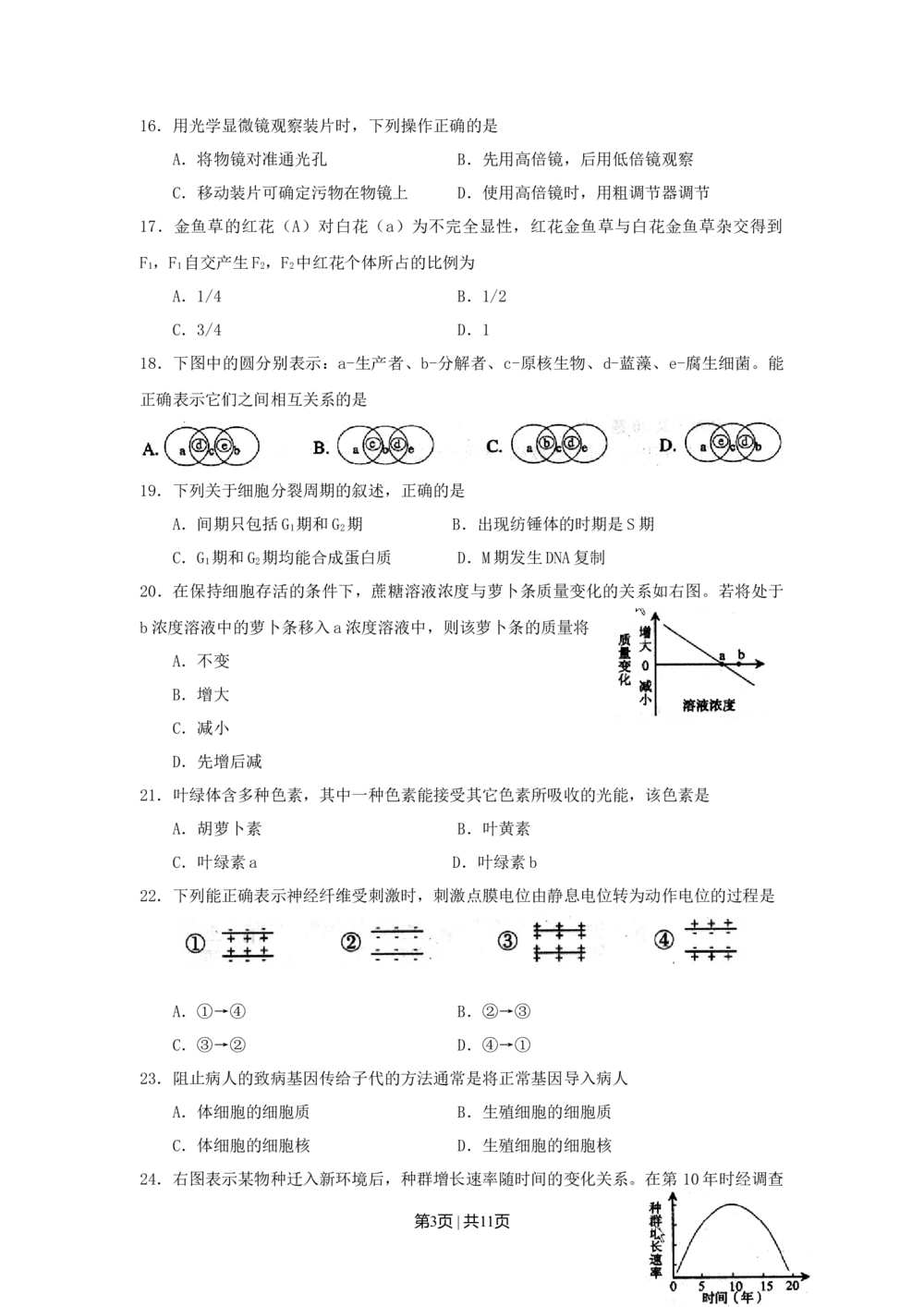 2008年高考生物试卷（上海）（空白卷）_生物历年高考真题_新&middot;Word版2008-2025&middot;高考生物真题_生物（按年份分类）2008-2025_2008&middot;高考生物真题