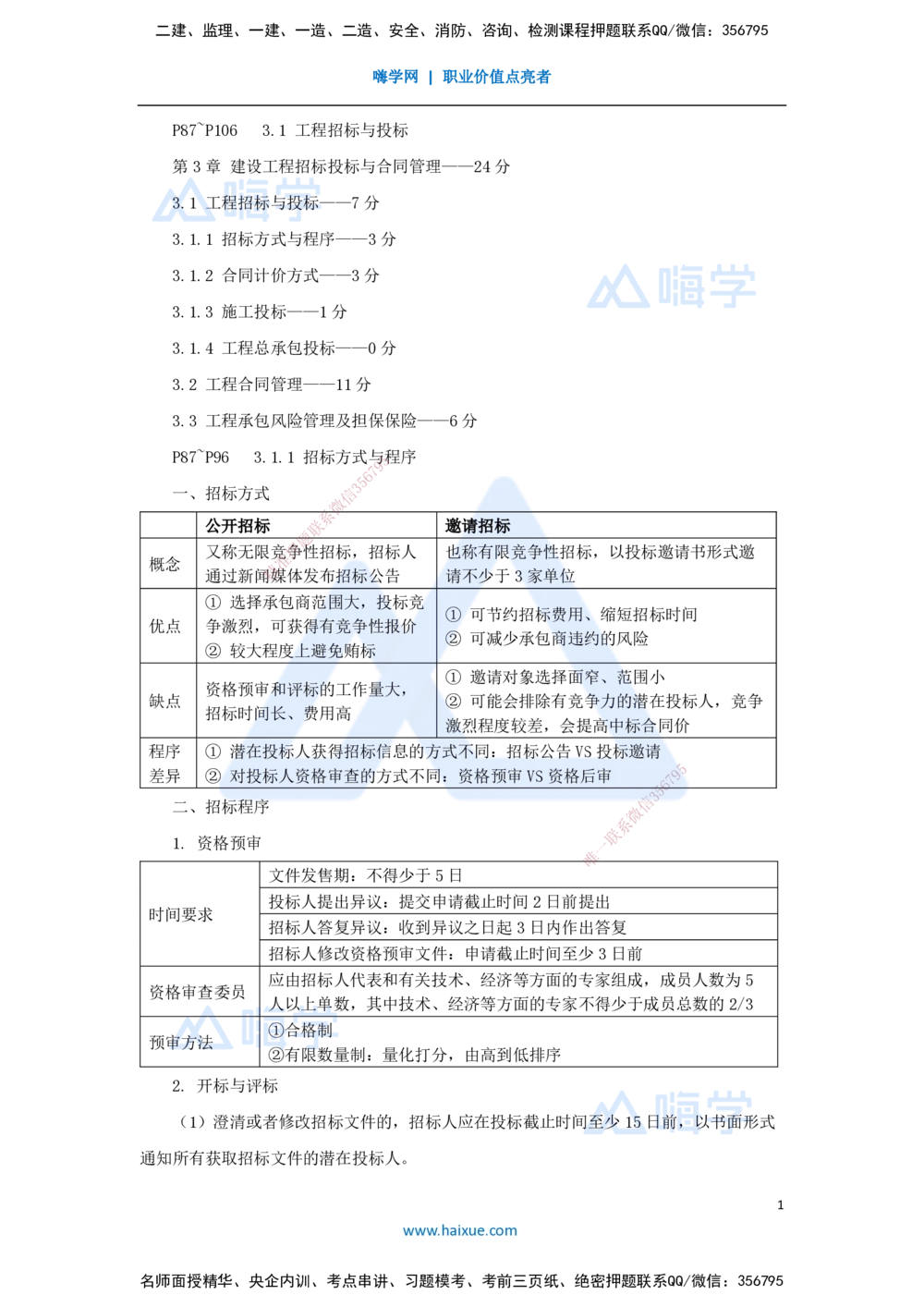 08.2025杨彬-考前拔分速成-第3章（1）3.1工程招标与投标_2026年一级建造师_2026年一建管理_2025年一建管理SVIP_04-冲刺串讲✿考点强化✿小灶集训_19-管理《考前拔分速成》杨彬HX