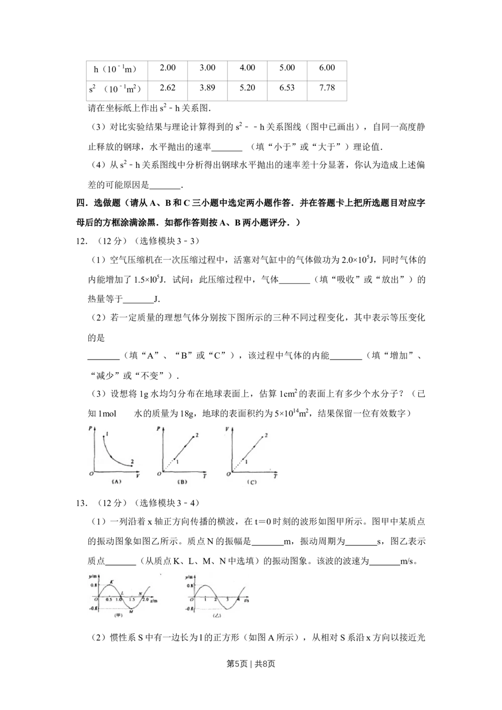2008年高考物理试卷（江苏）（空白卷）_物理历年高考真题_新&middot;Word版2008-2025&middot;高考物理真题_物理（按试卷类型分类）2008-2025_自主命题卷&middot;物理（2008-2025）_江苏自主命题&middot;物理（2008-2025）